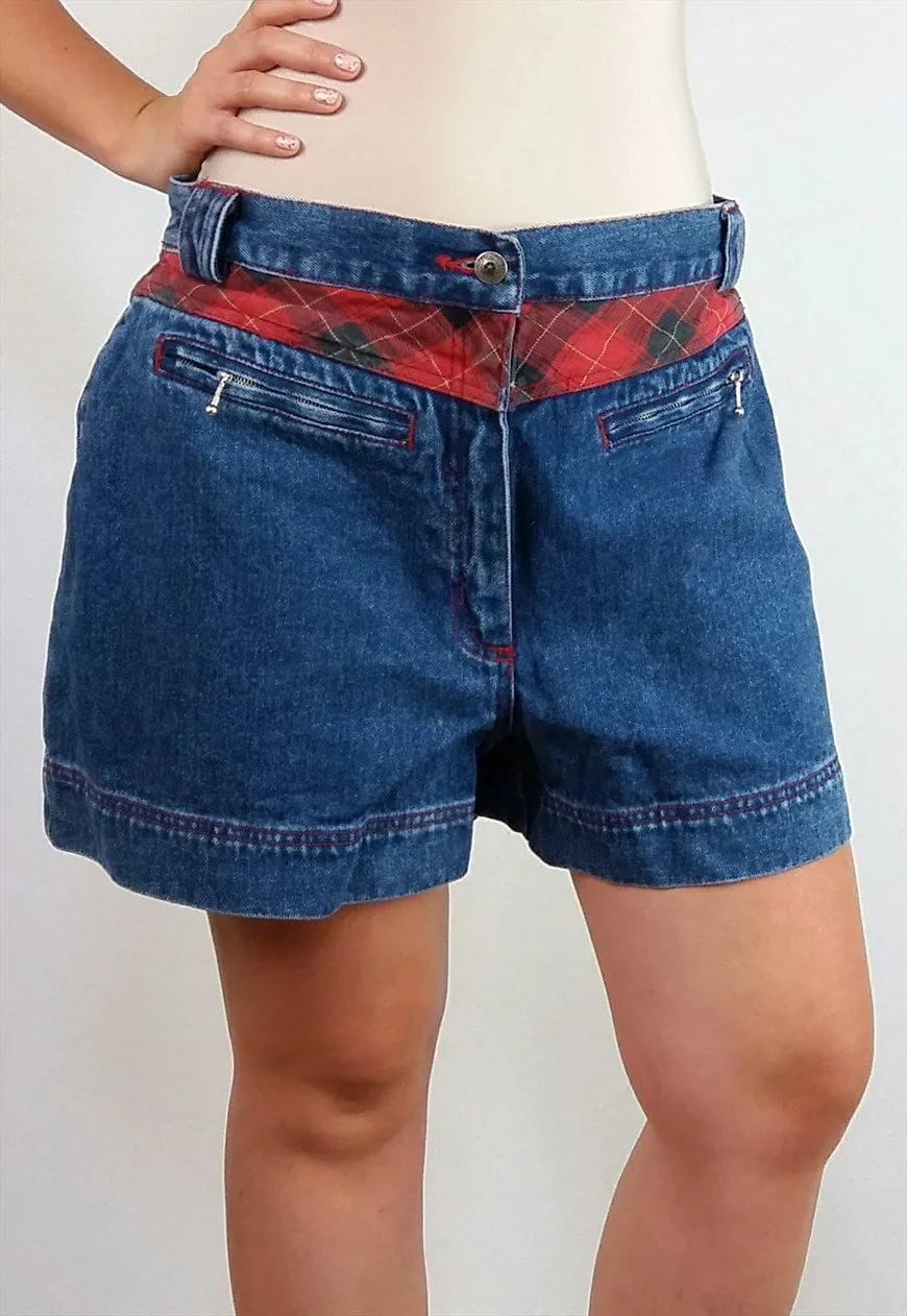 Teddy Patch Denim Shorts Size L