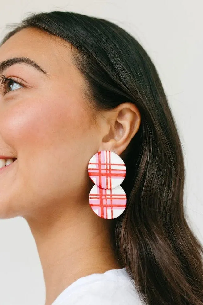 Double Circle Peppermint Earrings