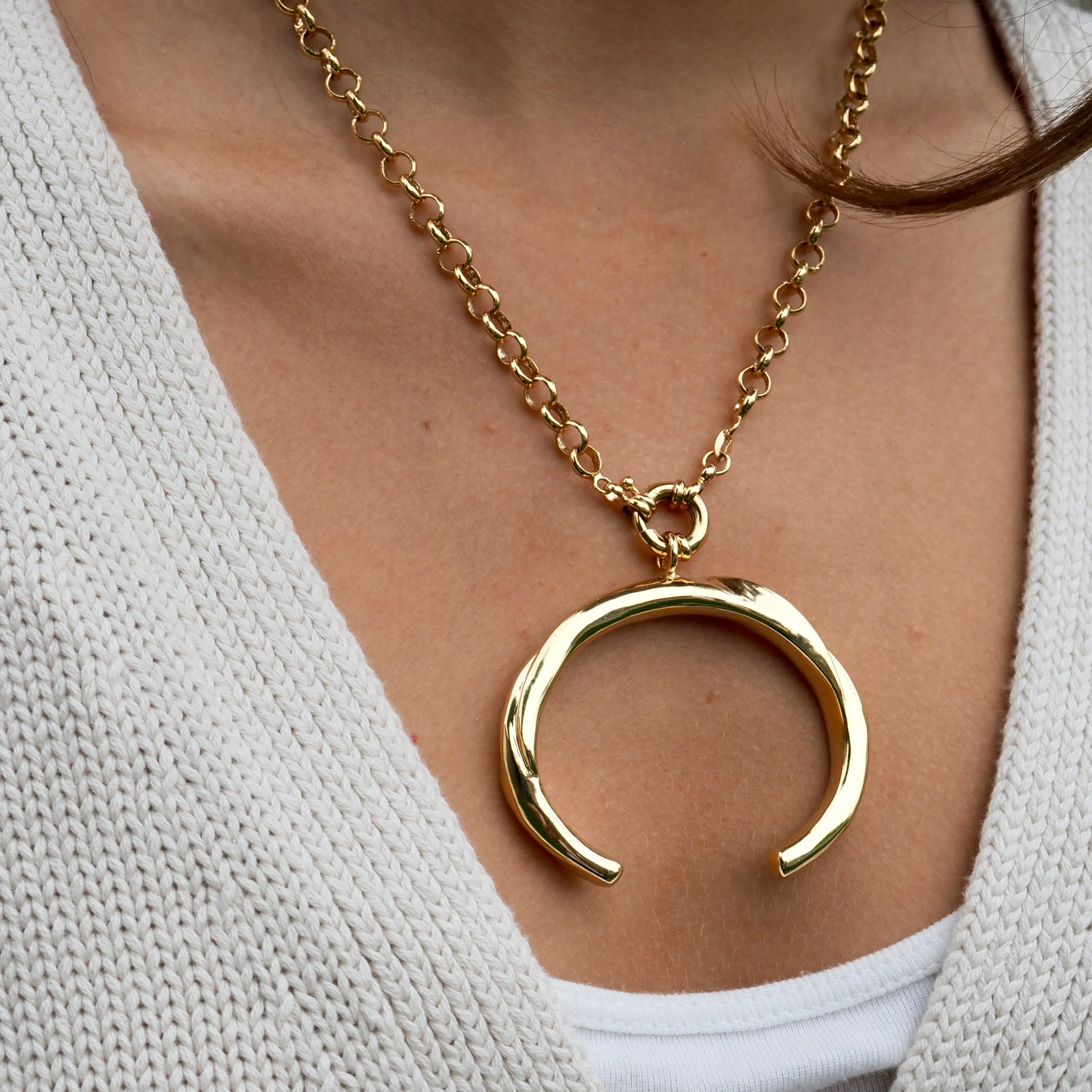 Petra Dual Crescent Statement Necklace