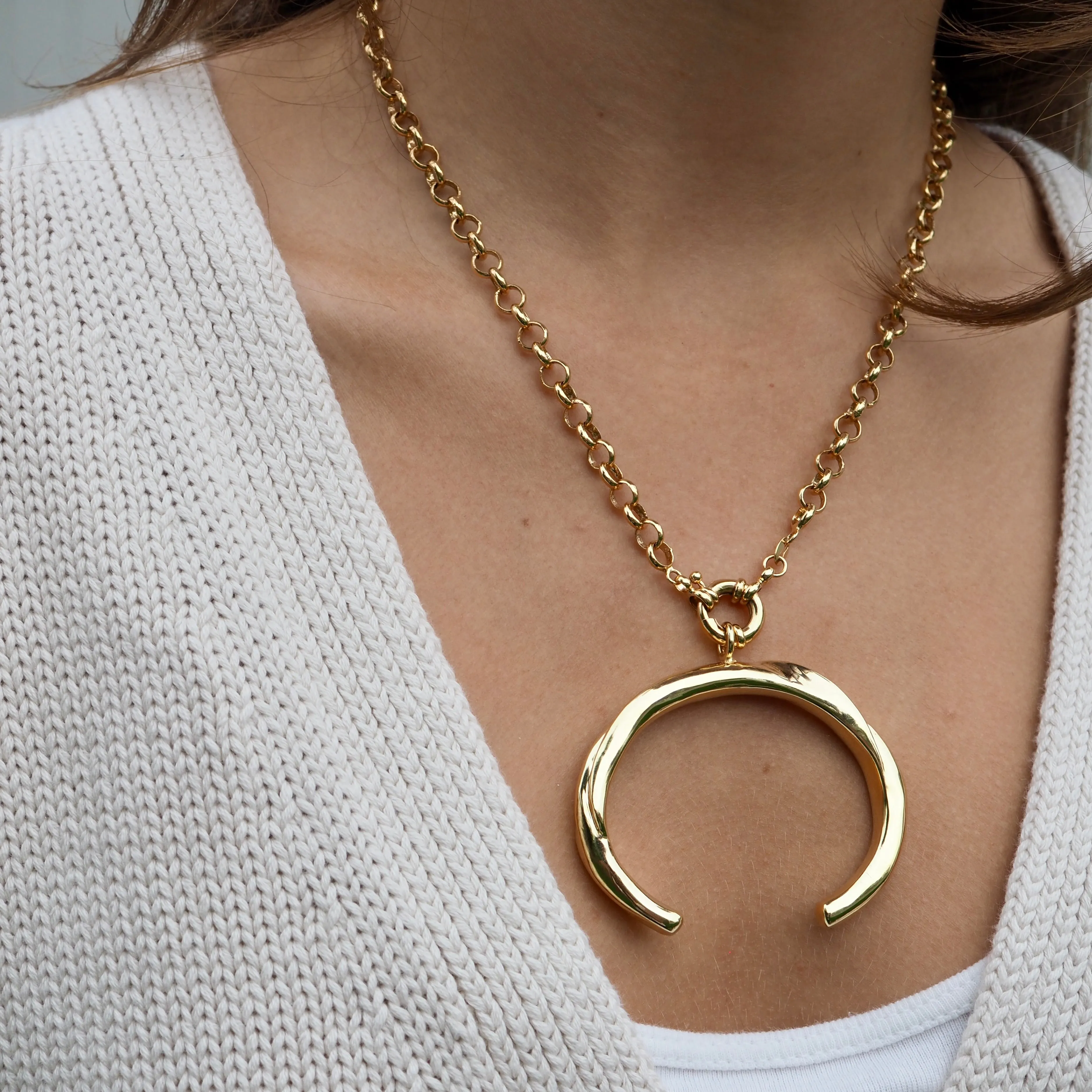 Petra Dual Crescent Statement Necklace