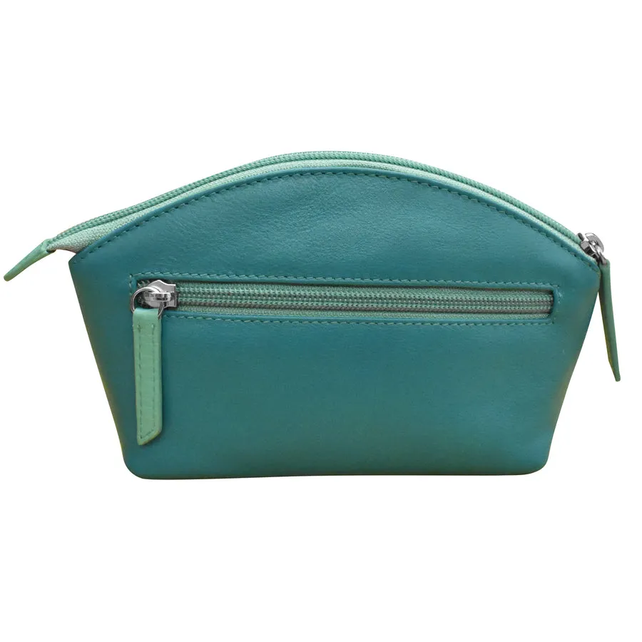 Double Heart Turquoise Cosmetic Bag