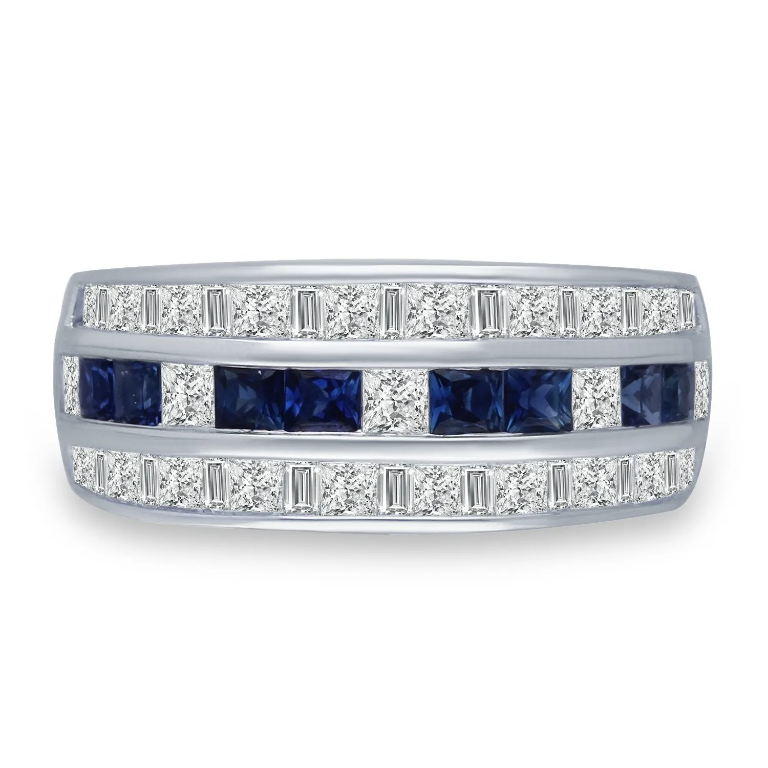 Diamond Sapphire White Gold Ring