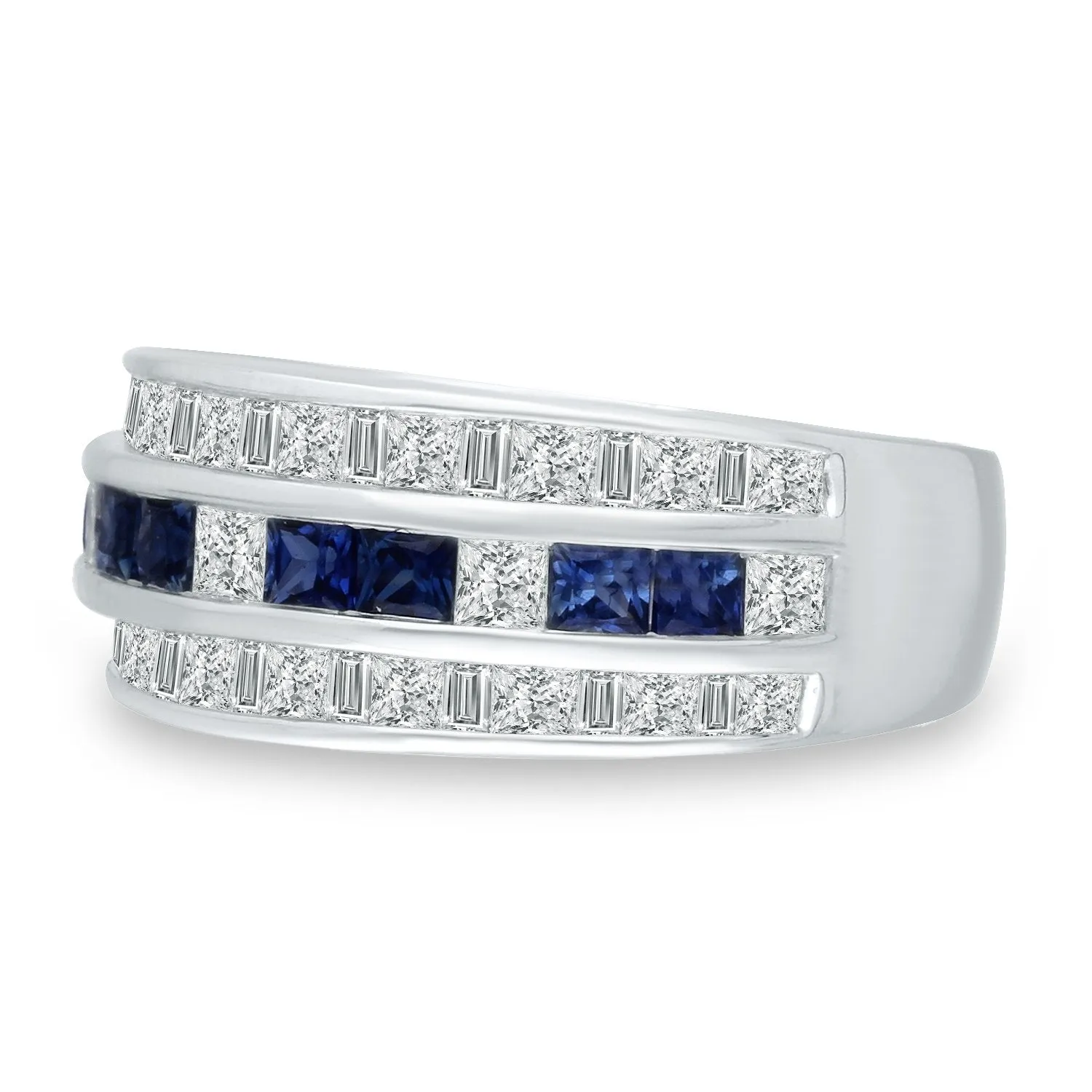 Diamond Sapphire White Gold Ring