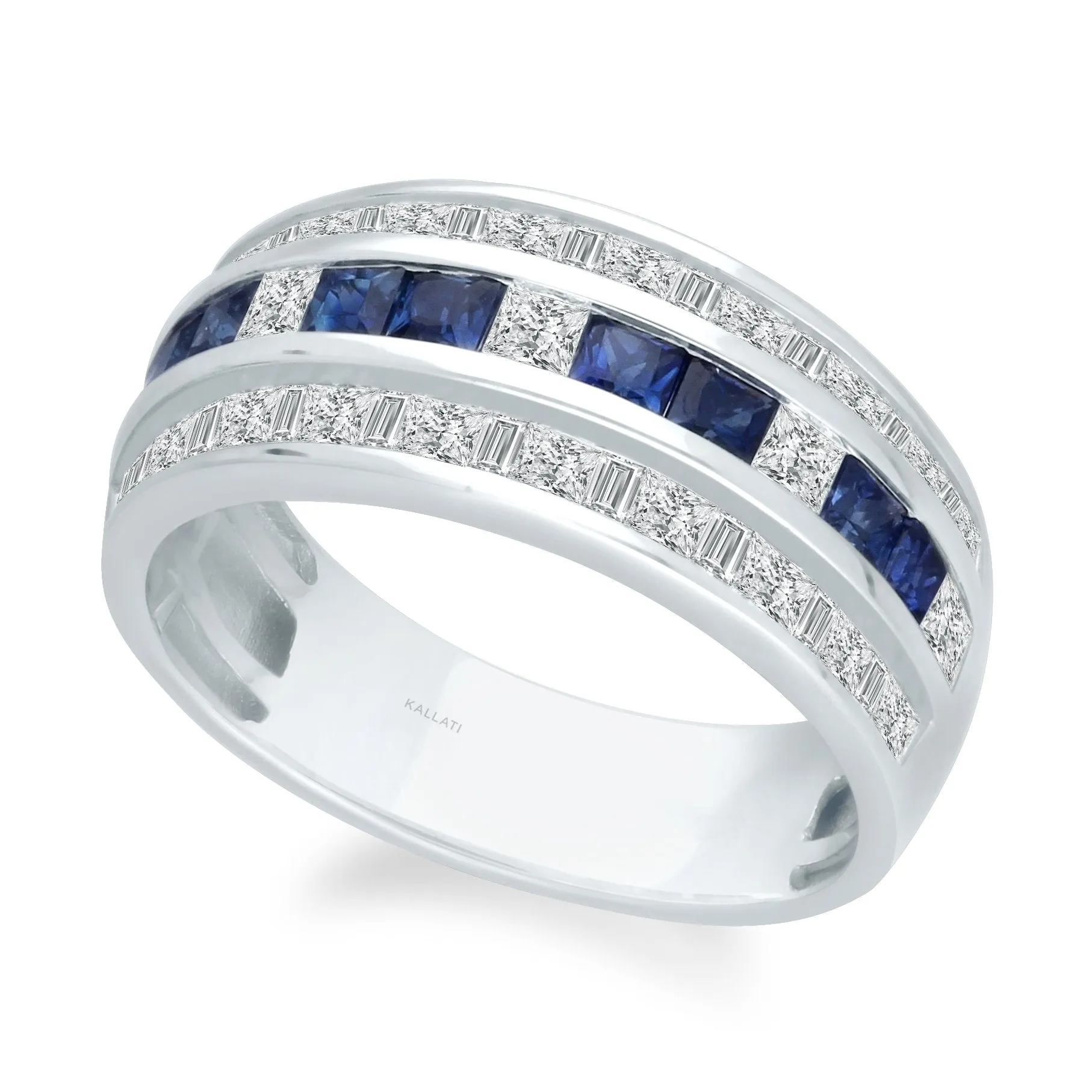 Diamond Sapphire White Gold Ring