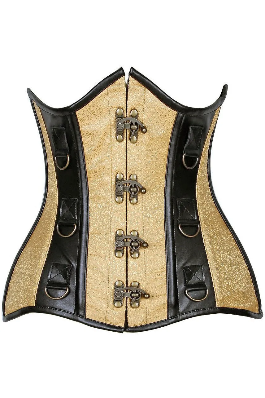 Gold Brocade Under Bust Corset