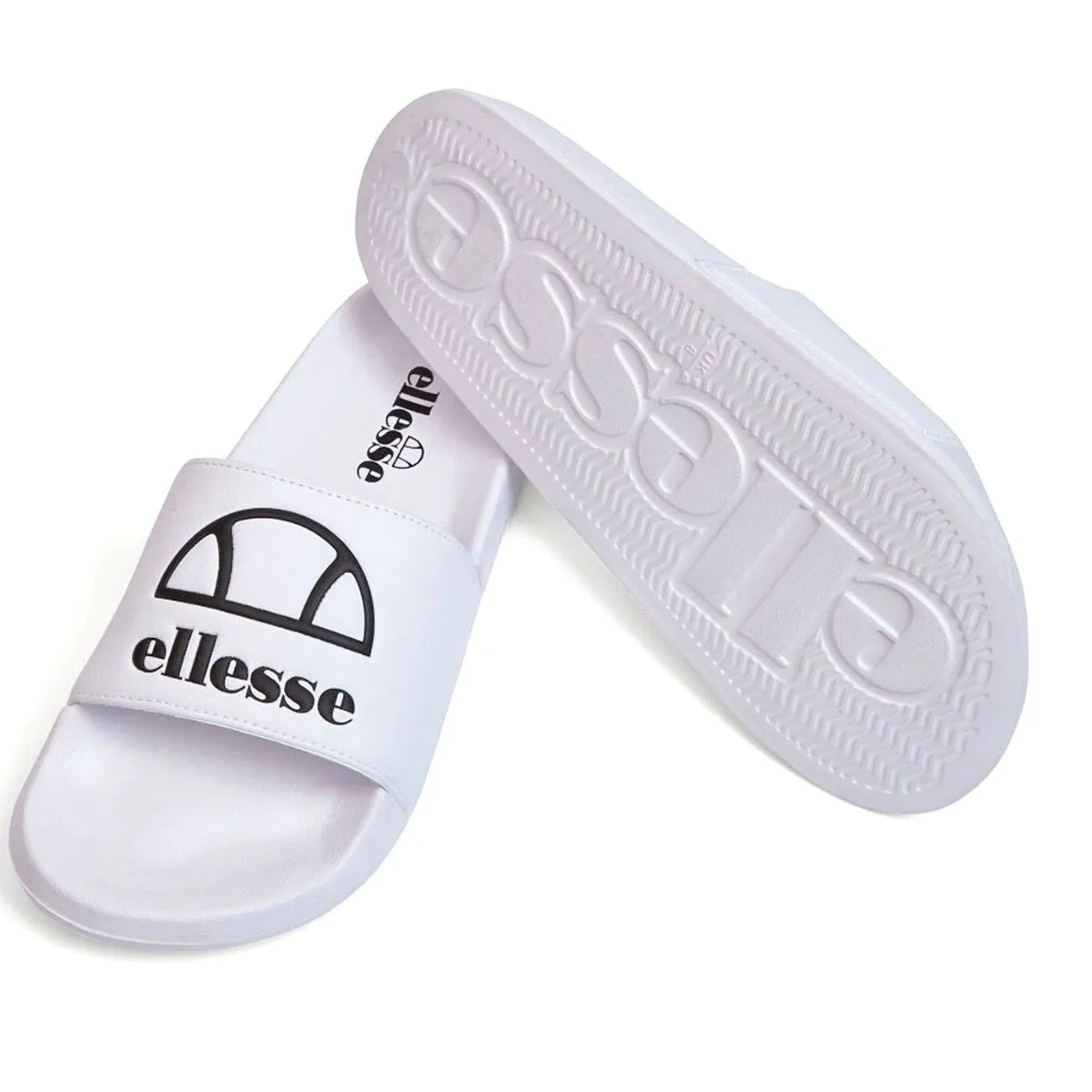 White Casual Pool Slides by Ellesse Fellentini