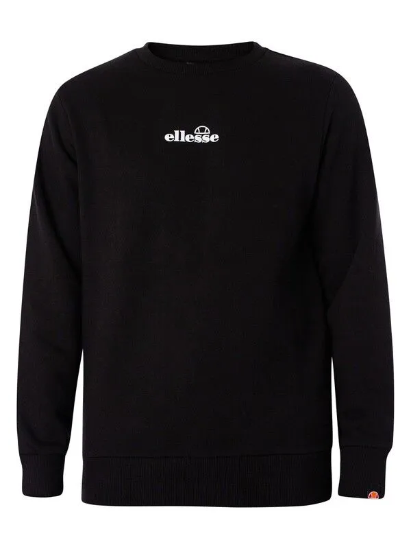 Black Ellesse Kiamto Crew Neck Sweatshirts