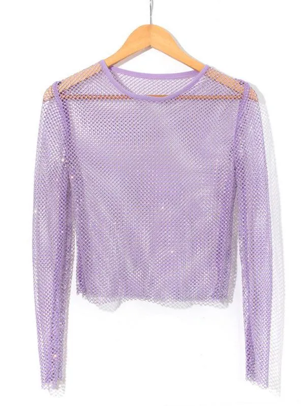 Embellish Sheer Women Crop Top