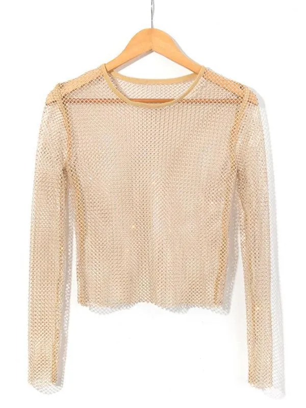 Embellish Sheer Women Crop Top