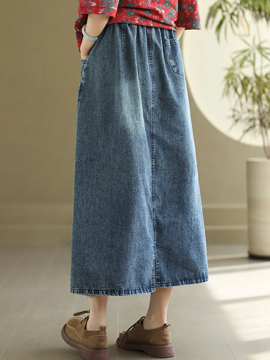 Women Artsy Denim Skirt PA1009