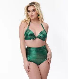 Vintage Emerald Monroe Swim Bottom