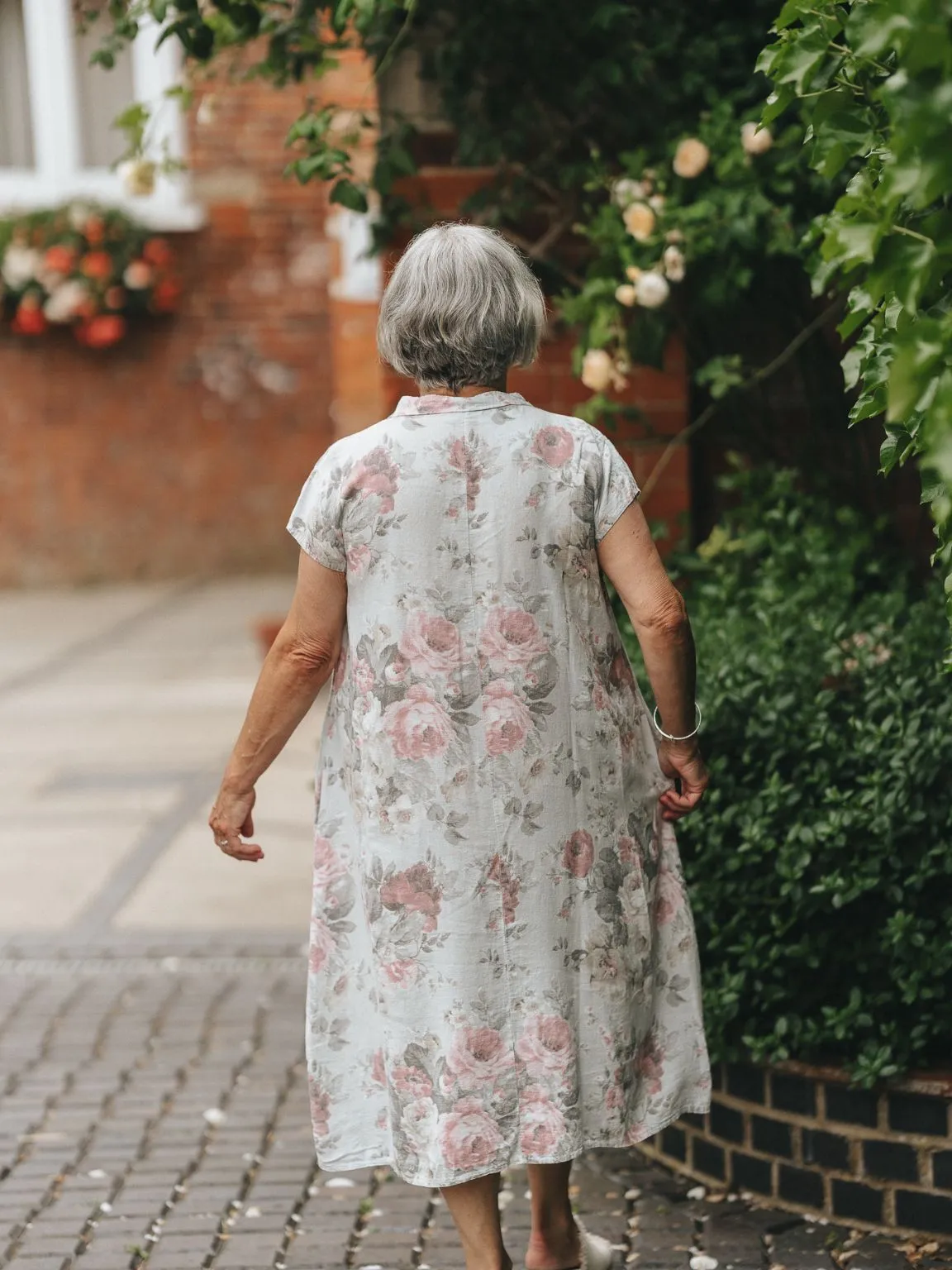 Natural Faded Floral Dress Sofia