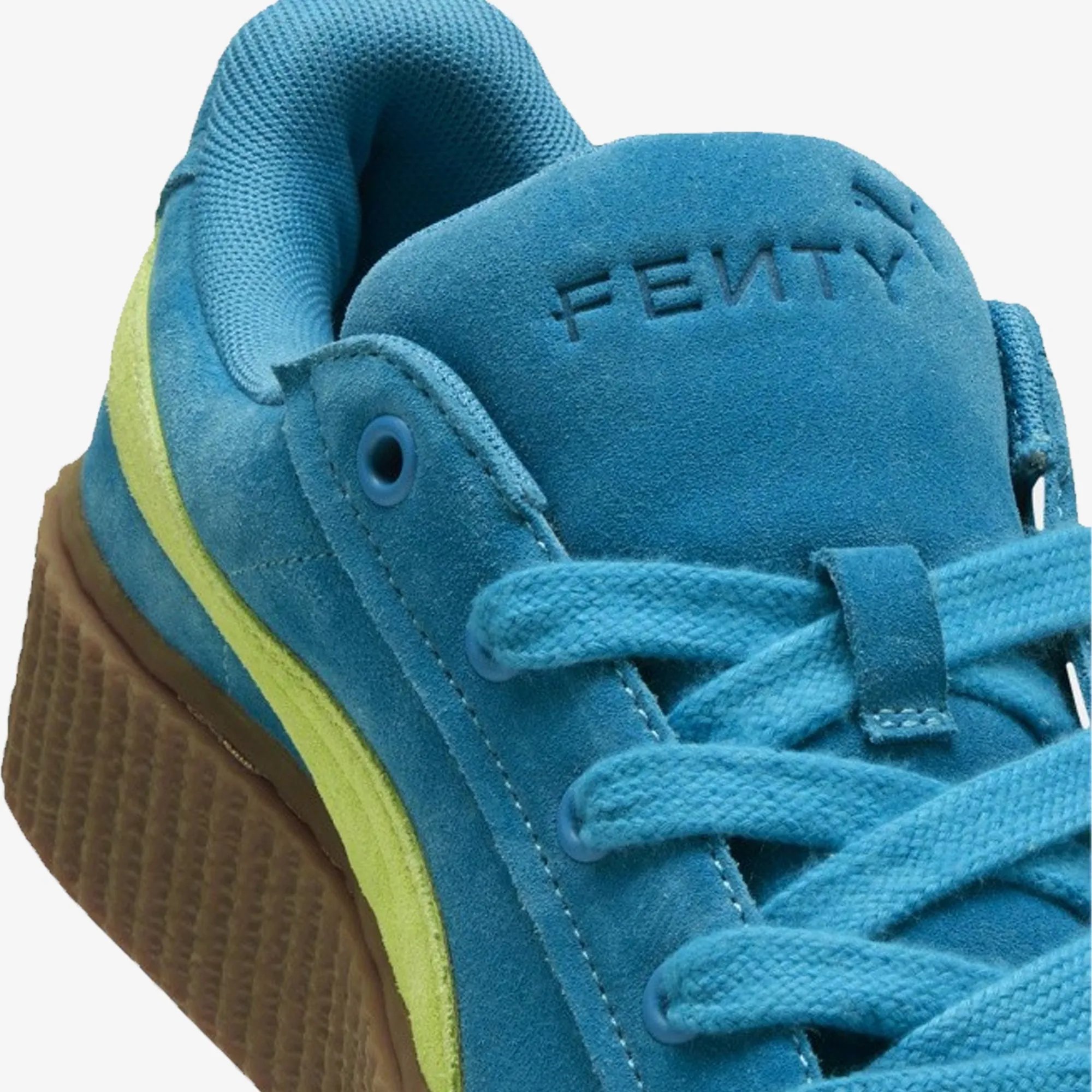 Blue and Lime Fenty Puma Creeper Phatty Shoes