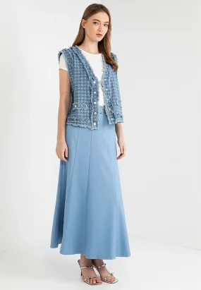 Flare Maxi Skirt Denim Logo