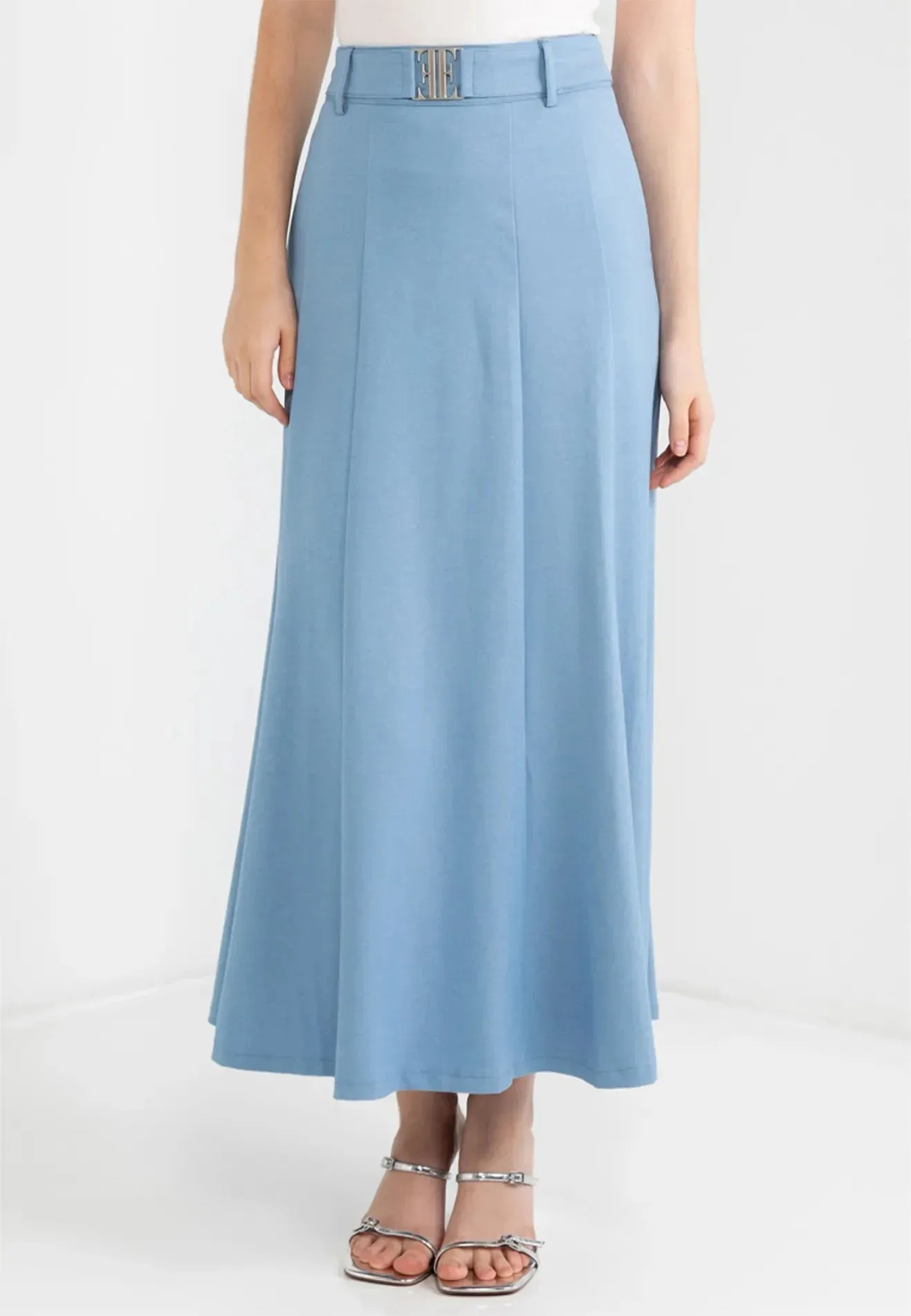 Flare Maxi Skirt Denim Logo