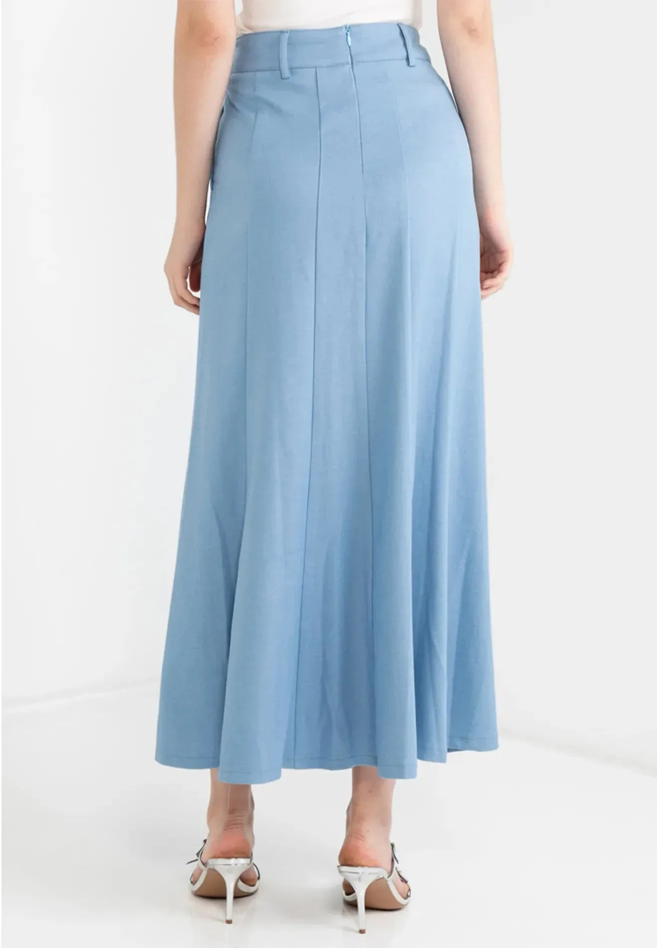 Flare Maxi Skirt Denim Logo