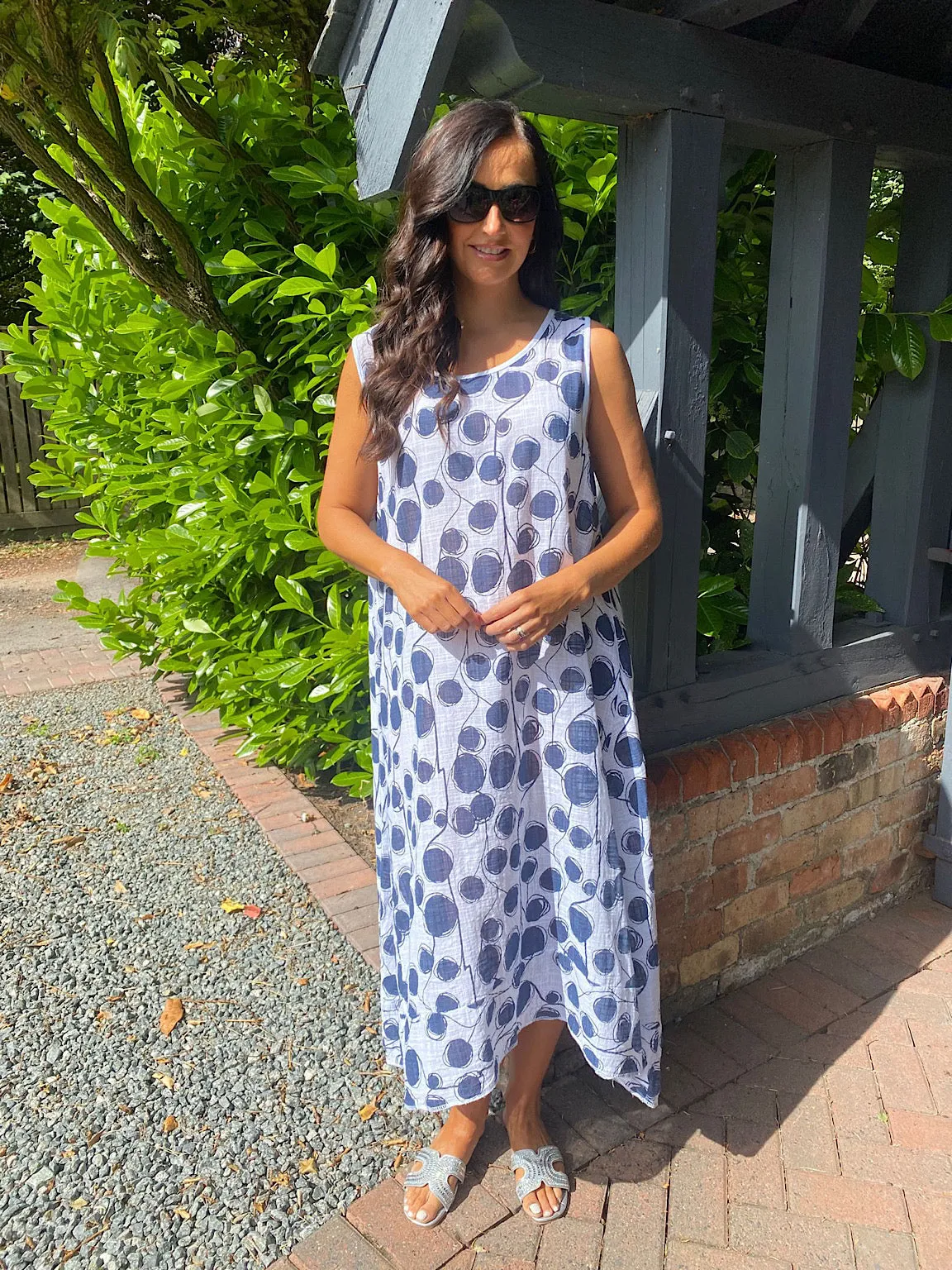 Polka Dot Sketch Print Dress Blossom