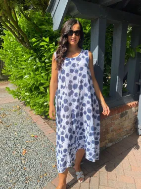 Polka Dot Sketch Print Dress Blossom