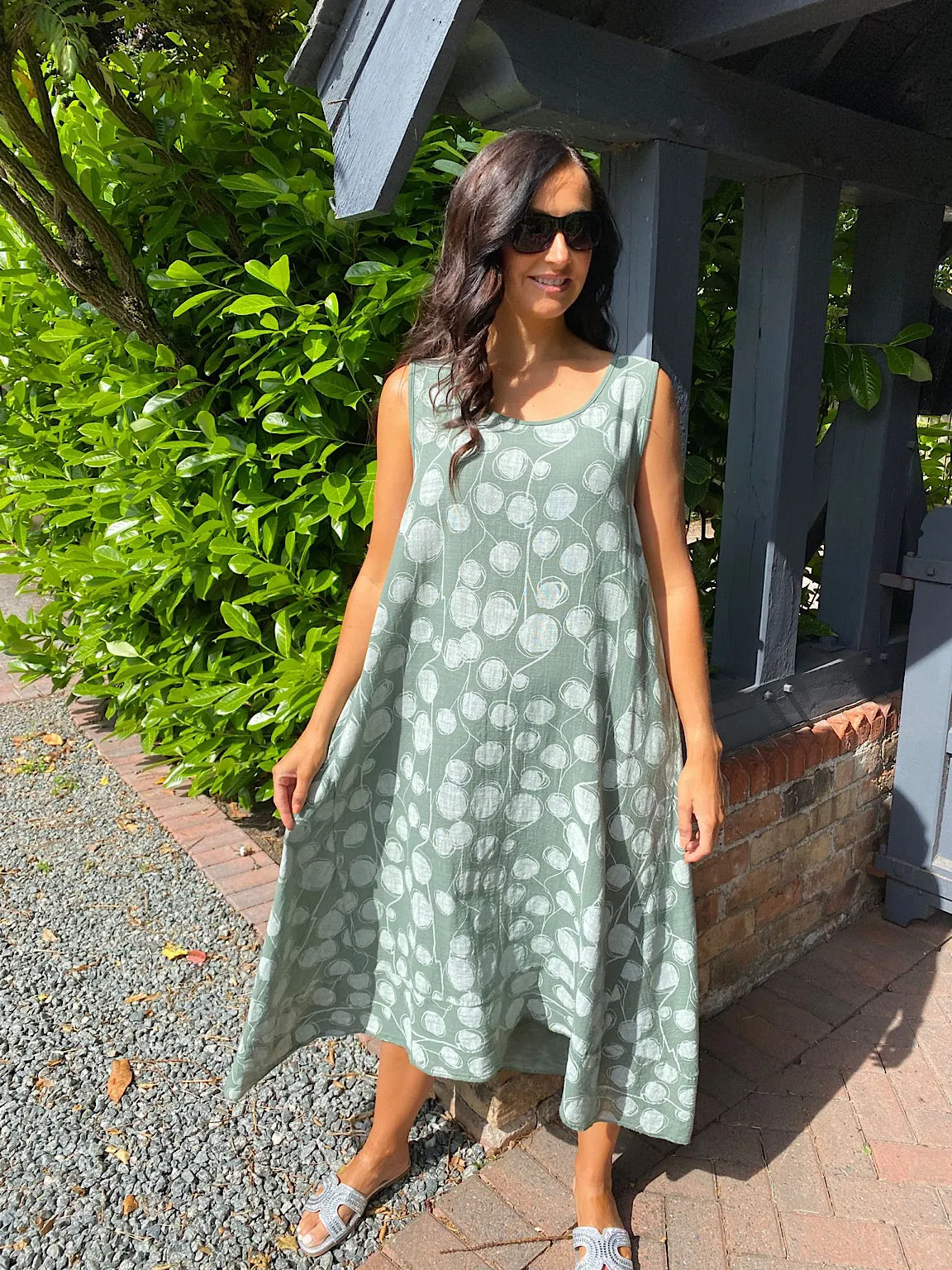 Polka Dot Sketch Print Dress Blossom