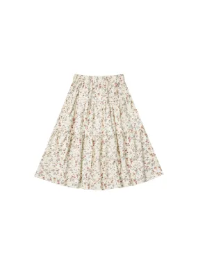 Floral Tiered Midi Skirt