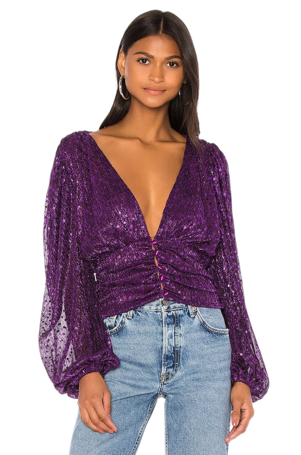 La Villette Cropped Blouse Top by For Love and Lemons