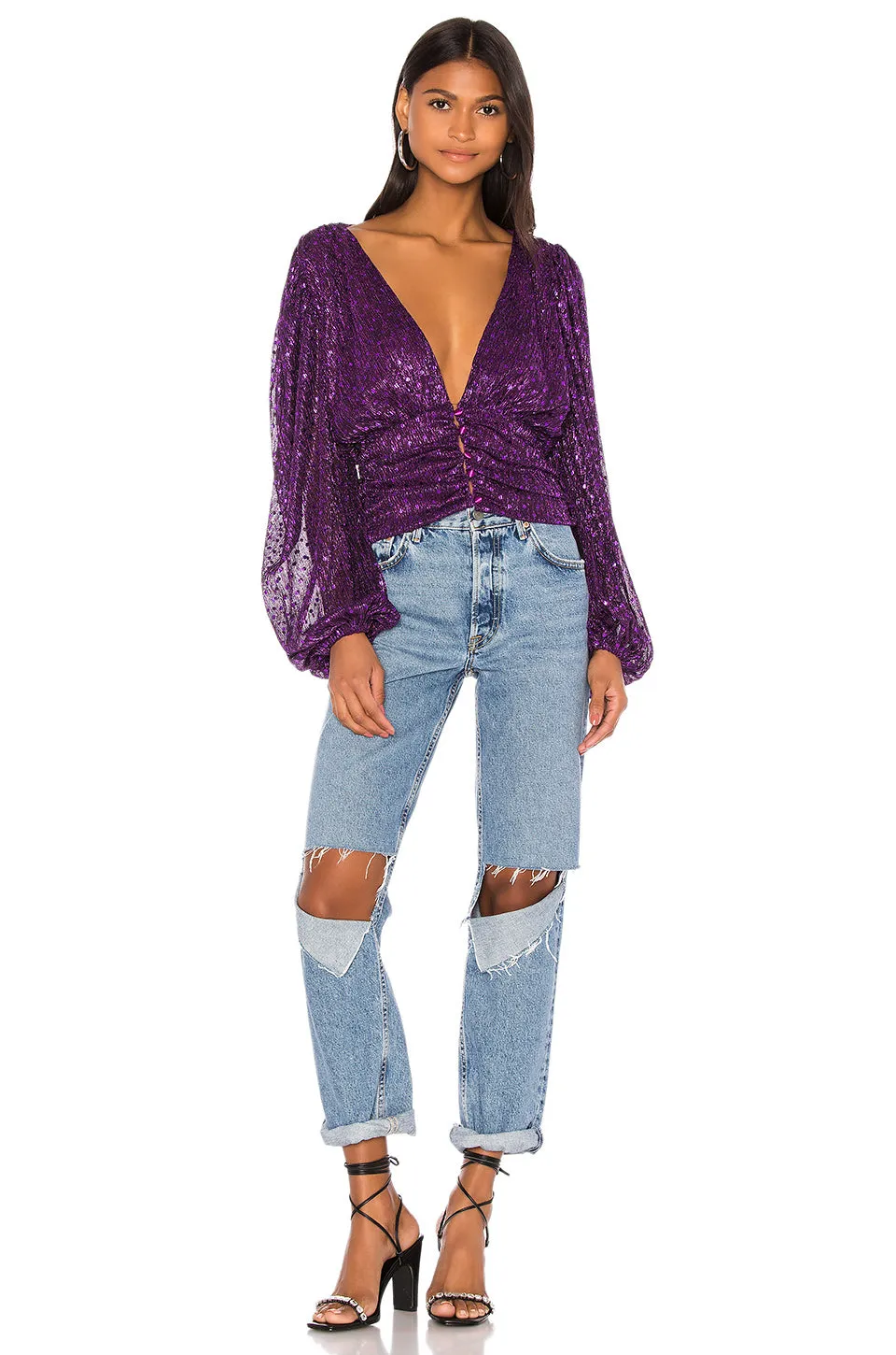 La Villette Cropped Blouse Top by For Love and Lemons