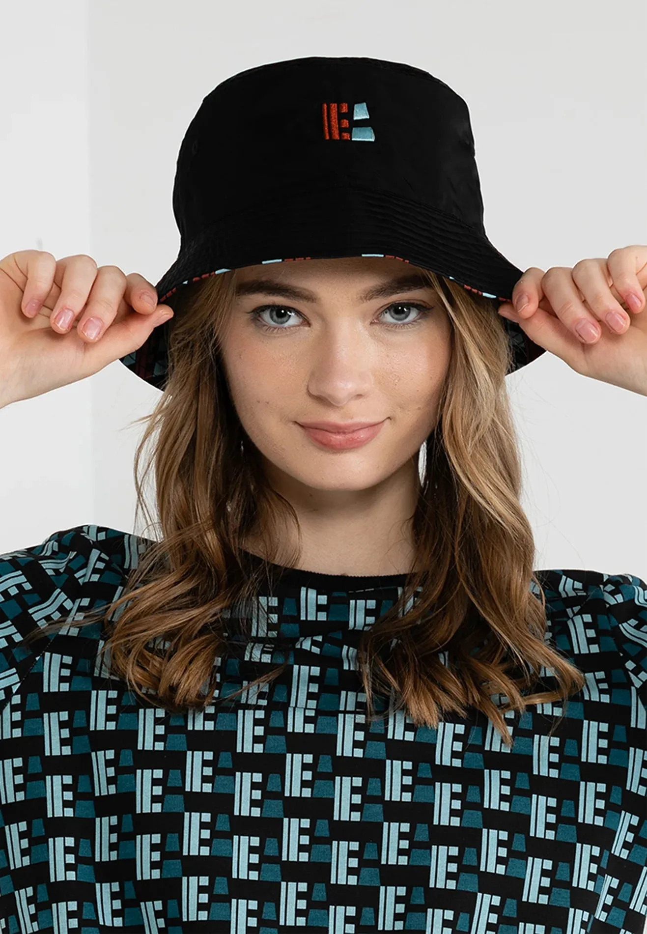 ELLE Geometric Reversible Bucket Hat