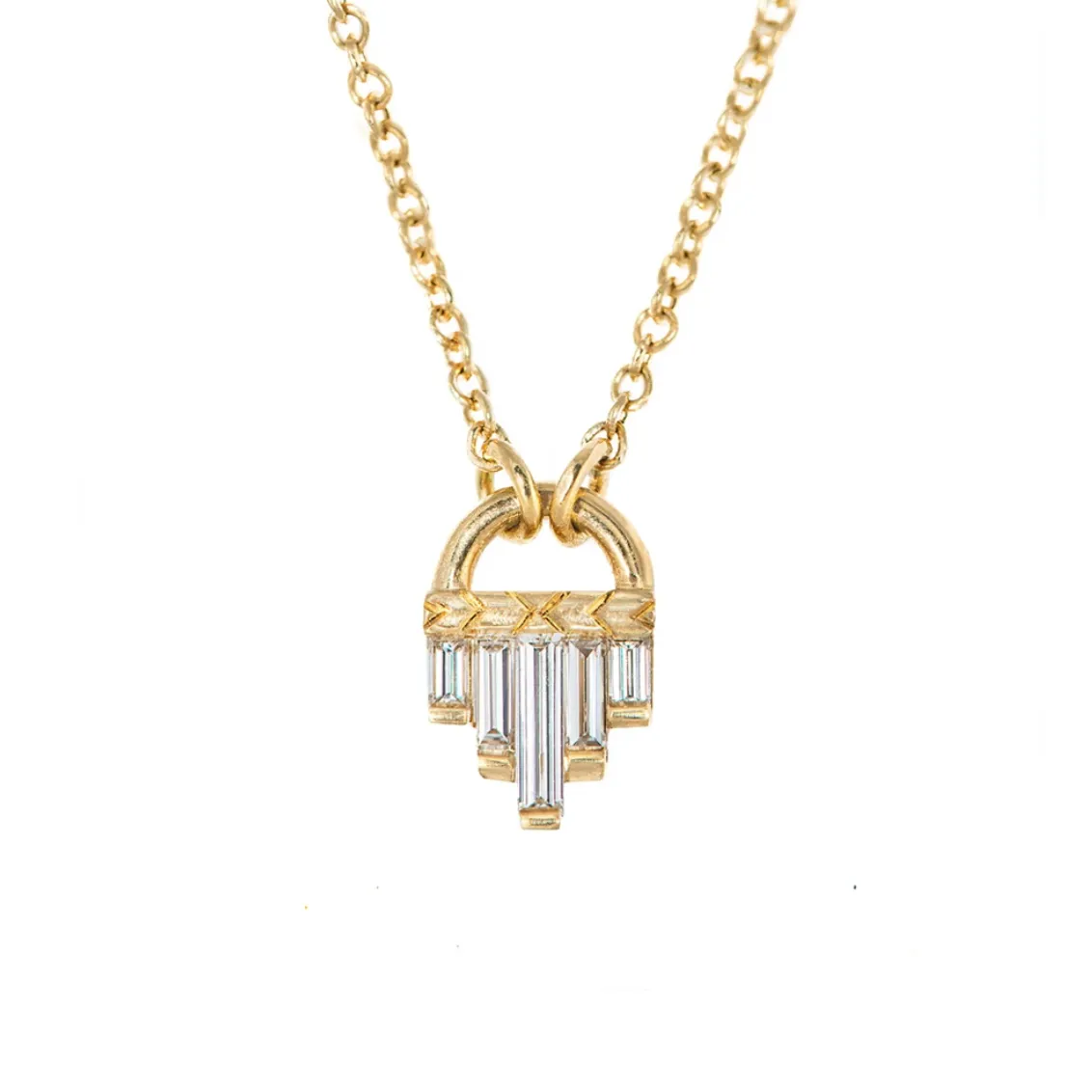 Diamond Baguette Graduated Pendant