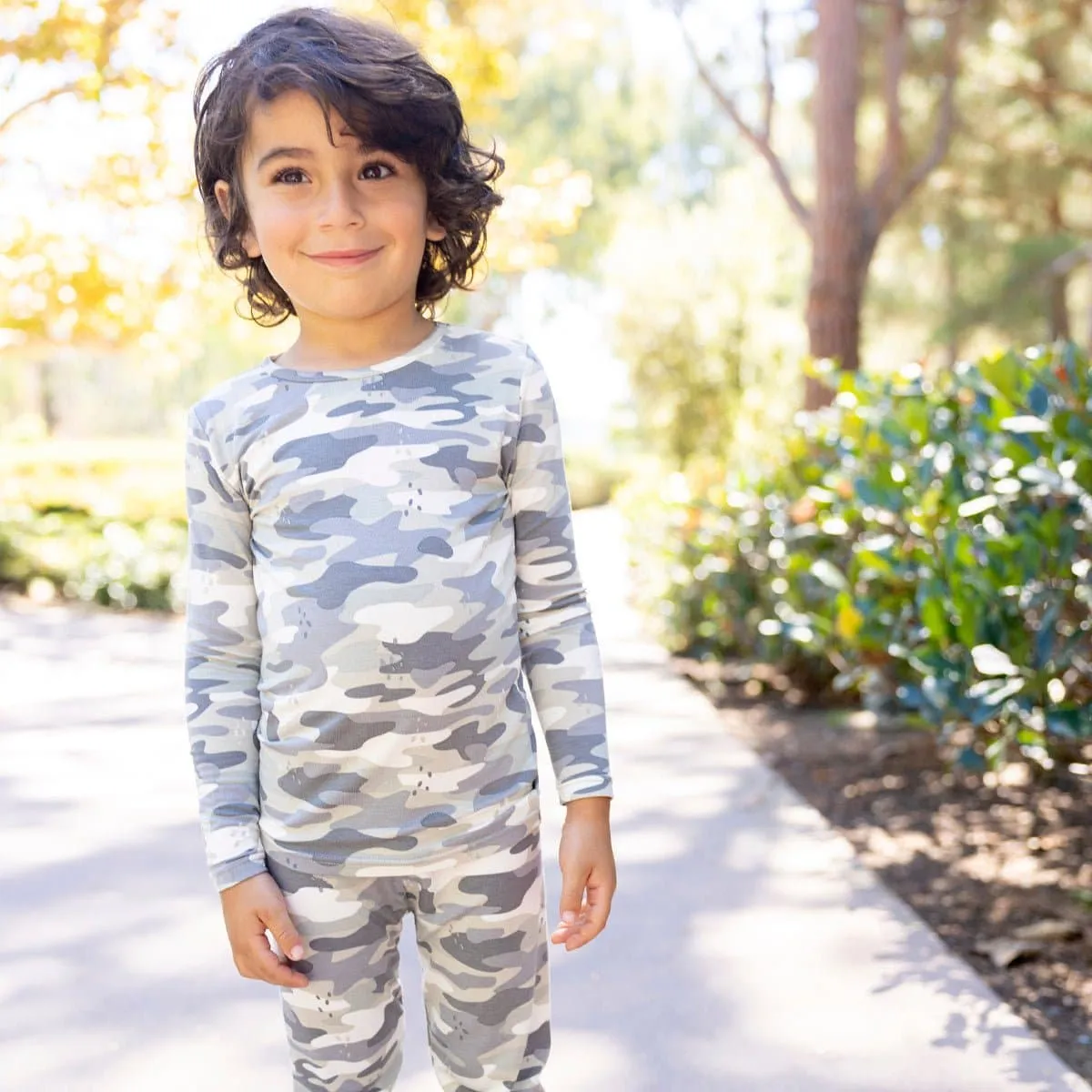 Grey Camo Kids Bamboo Sleepwear