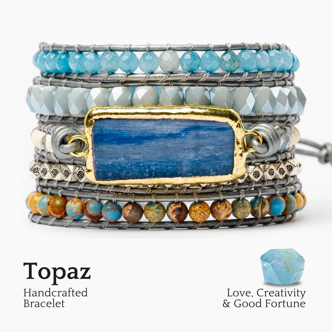 Healing Topaz Gemstone Wrap Bracelet