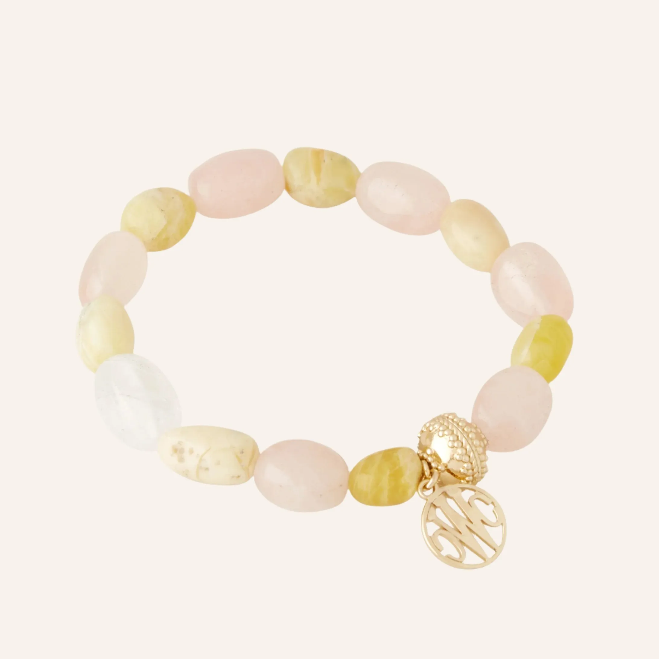 Colorful Stretch Bracelet with Pink and Yellow Tourmaline