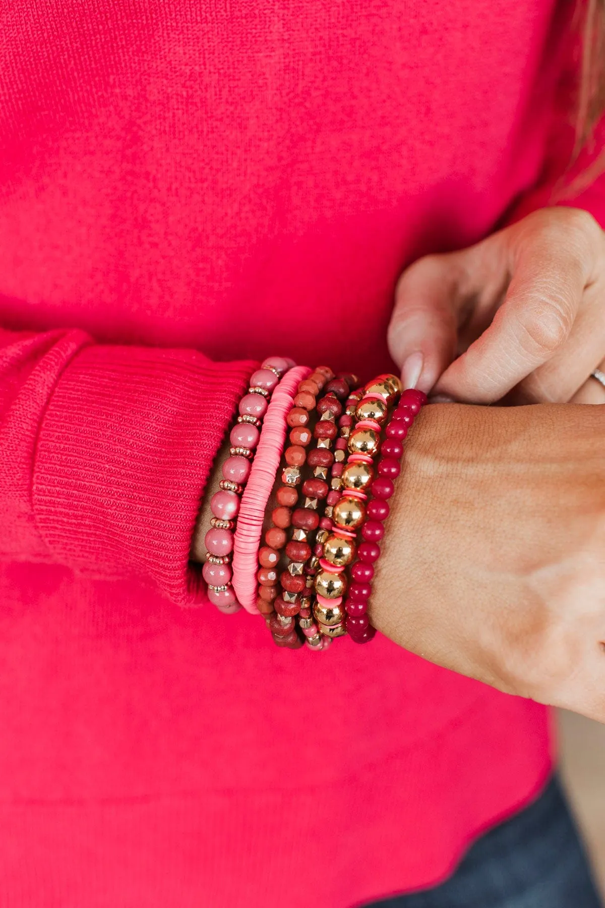 Hot Pink Stackable Bracelet Set