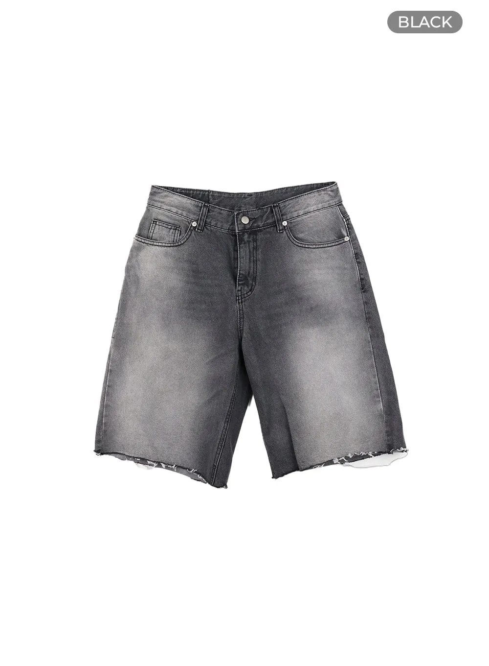 Men's Ripped Hem IA401 Denim Shorts