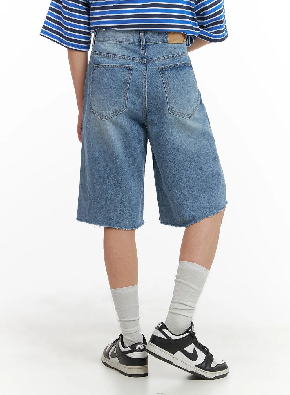 Men's Ripped Hem IA401 Denim Shorts