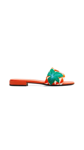 Brown/Orange Slides Ibiscus Sandal