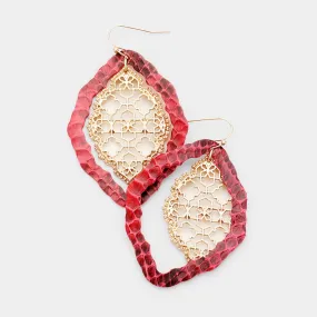 iLLASPARKZ Faux Leather Moroccan Filigree Dangle Earrings