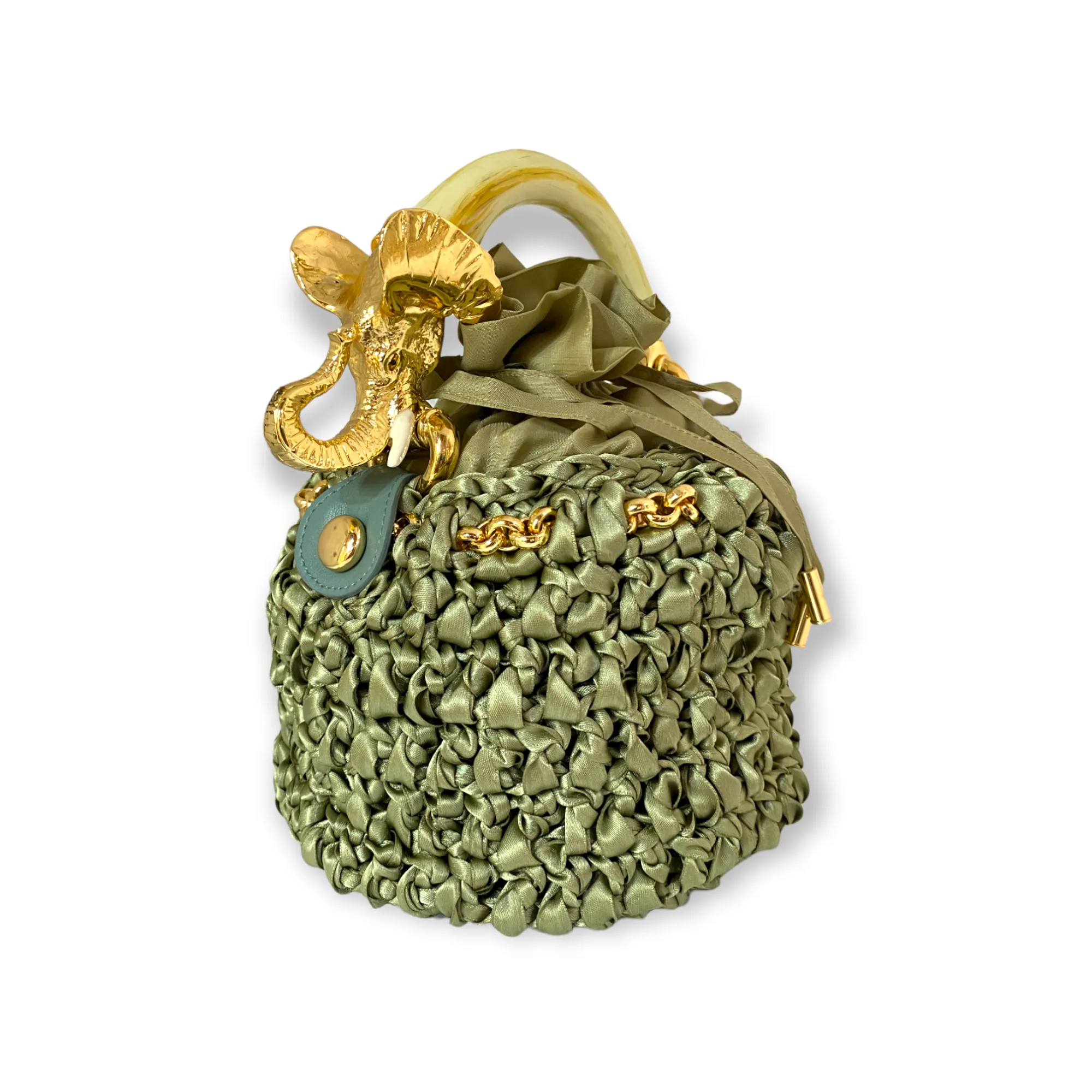 Italian Elephant Embellished Handle Bucket