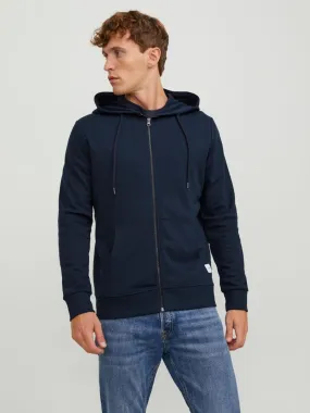 Jack & Jones Basic Zip-Up Navy Blazer Hooded Sweatshirts