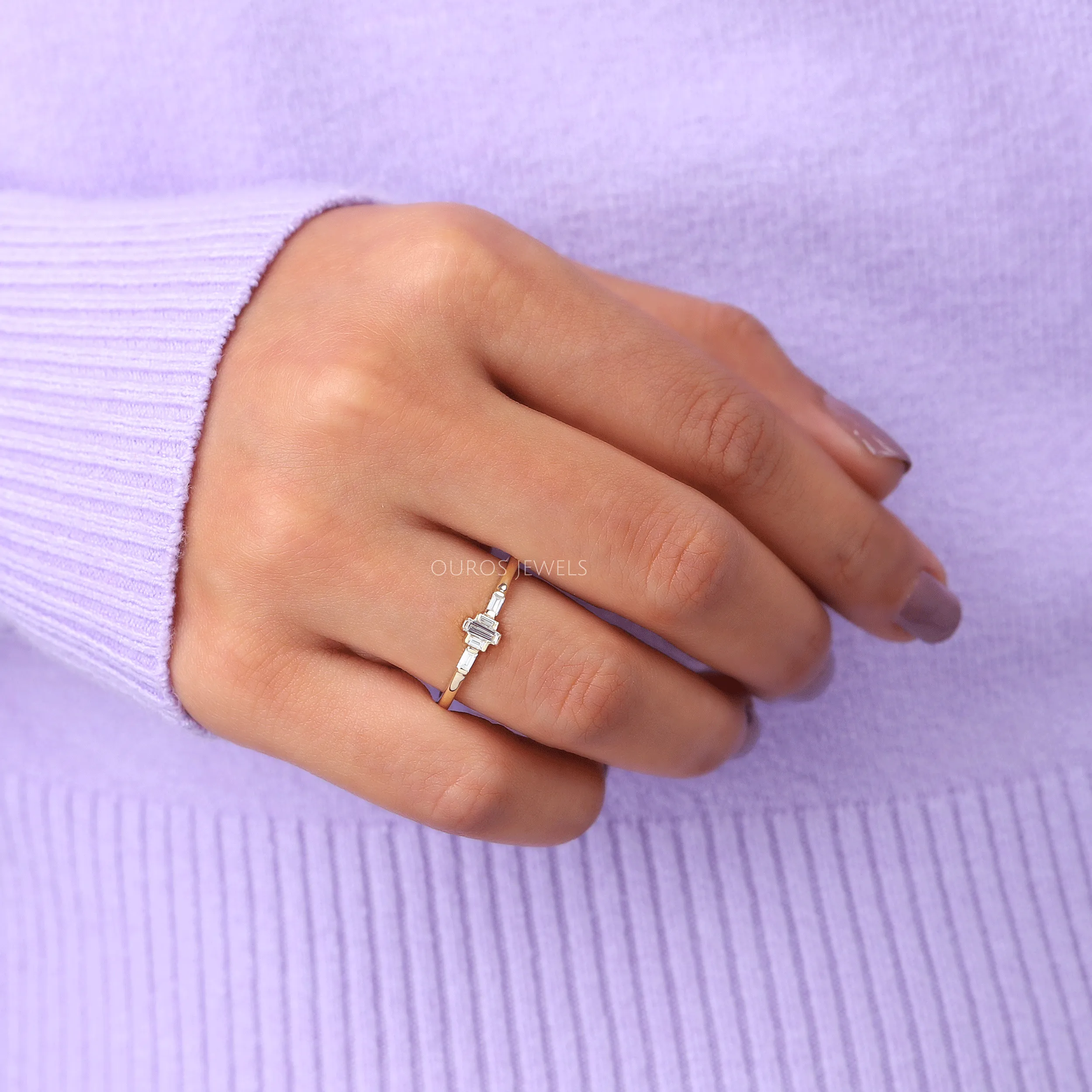 Dainty Baguette Diamond Ring