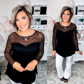 Flirty Chocolate Lace Detail Long Sleeve Top