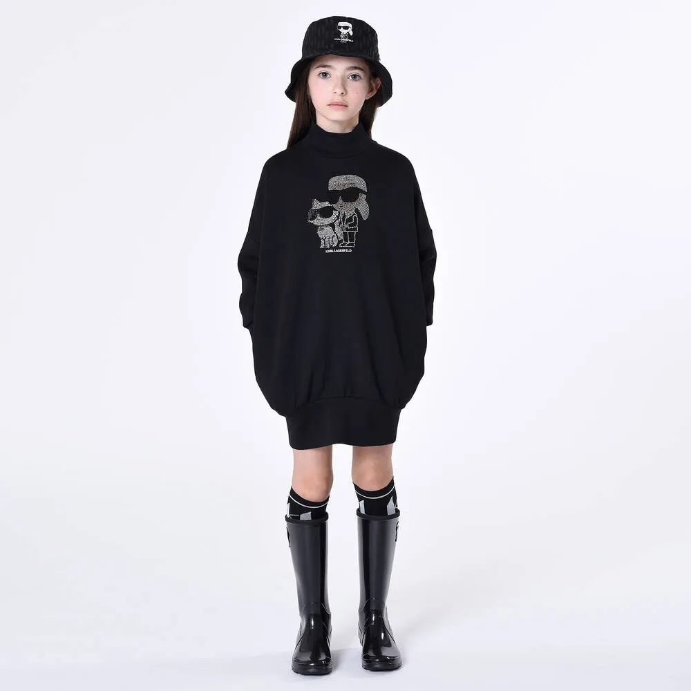 Karl Ikonik Black Rain Boots for Girls