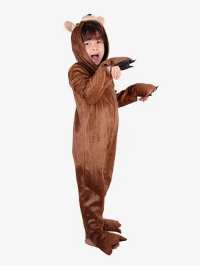 Kids' Coffee Brown Bear Pajamas Onesie Costume