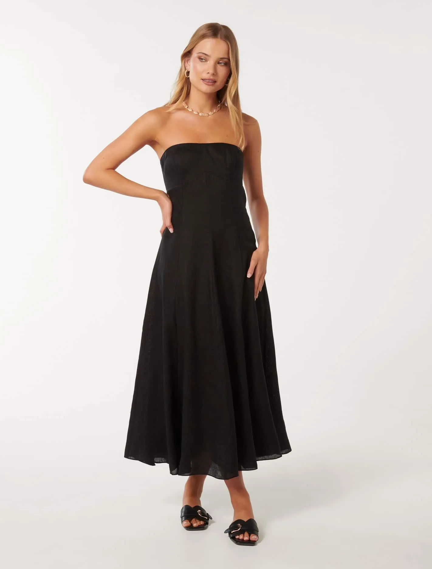 Strapless Midi Dress