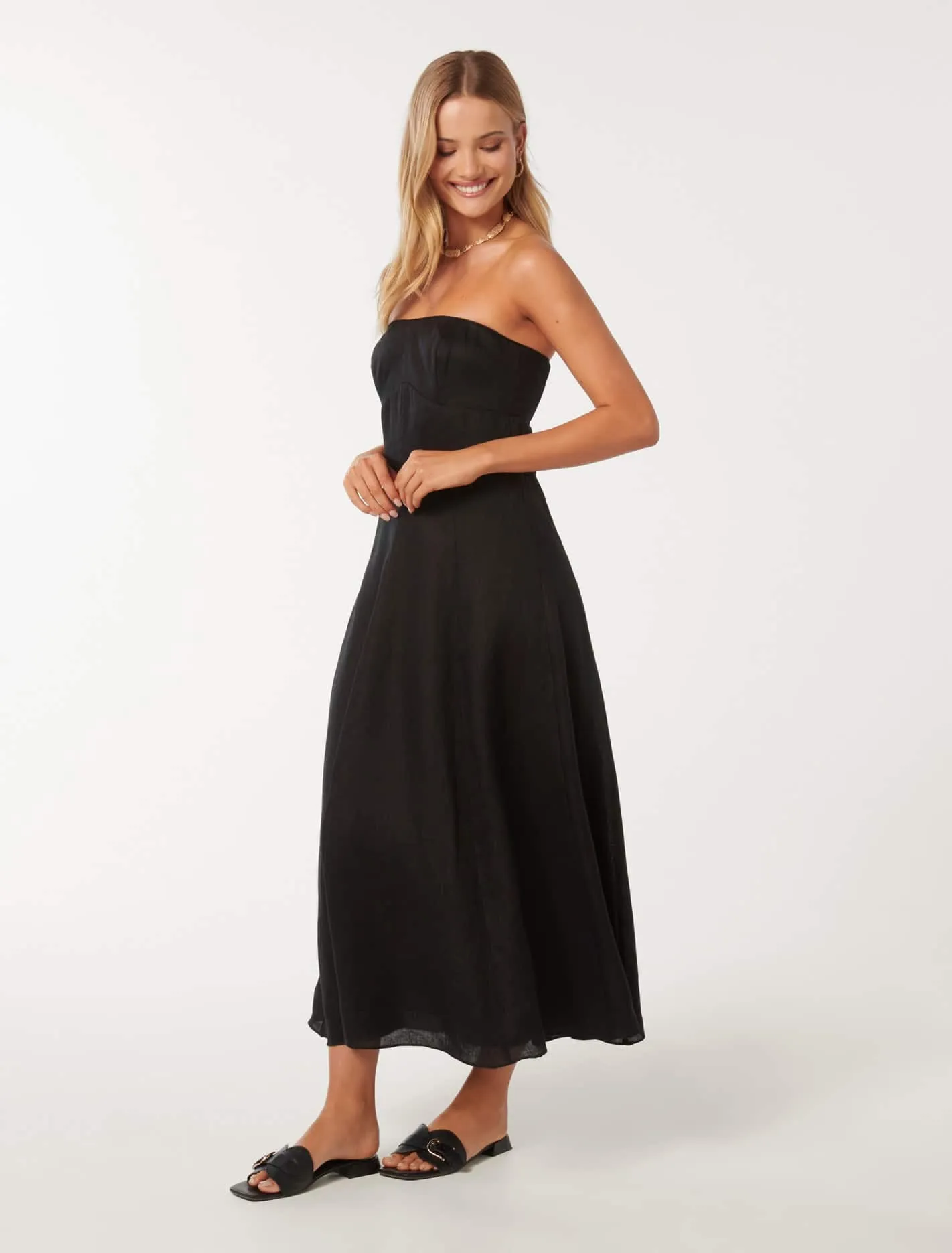 Strapless Midi Dress