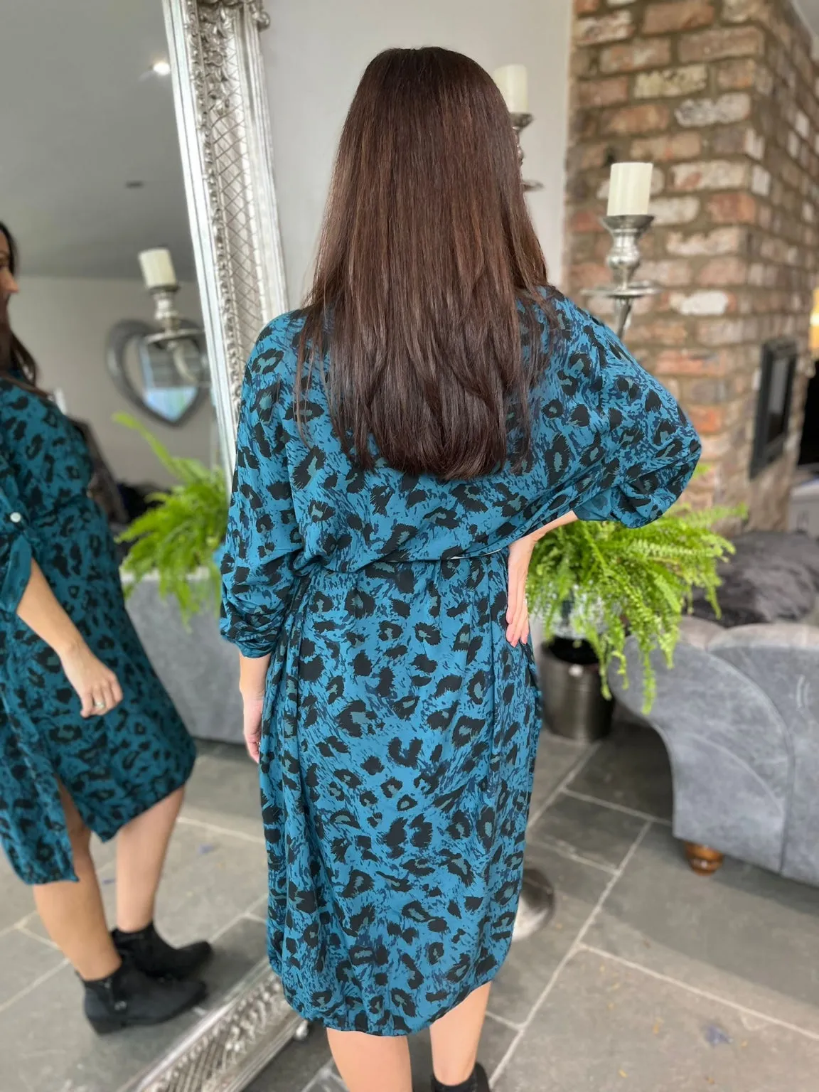 Leopard Buttoned Dress Delia