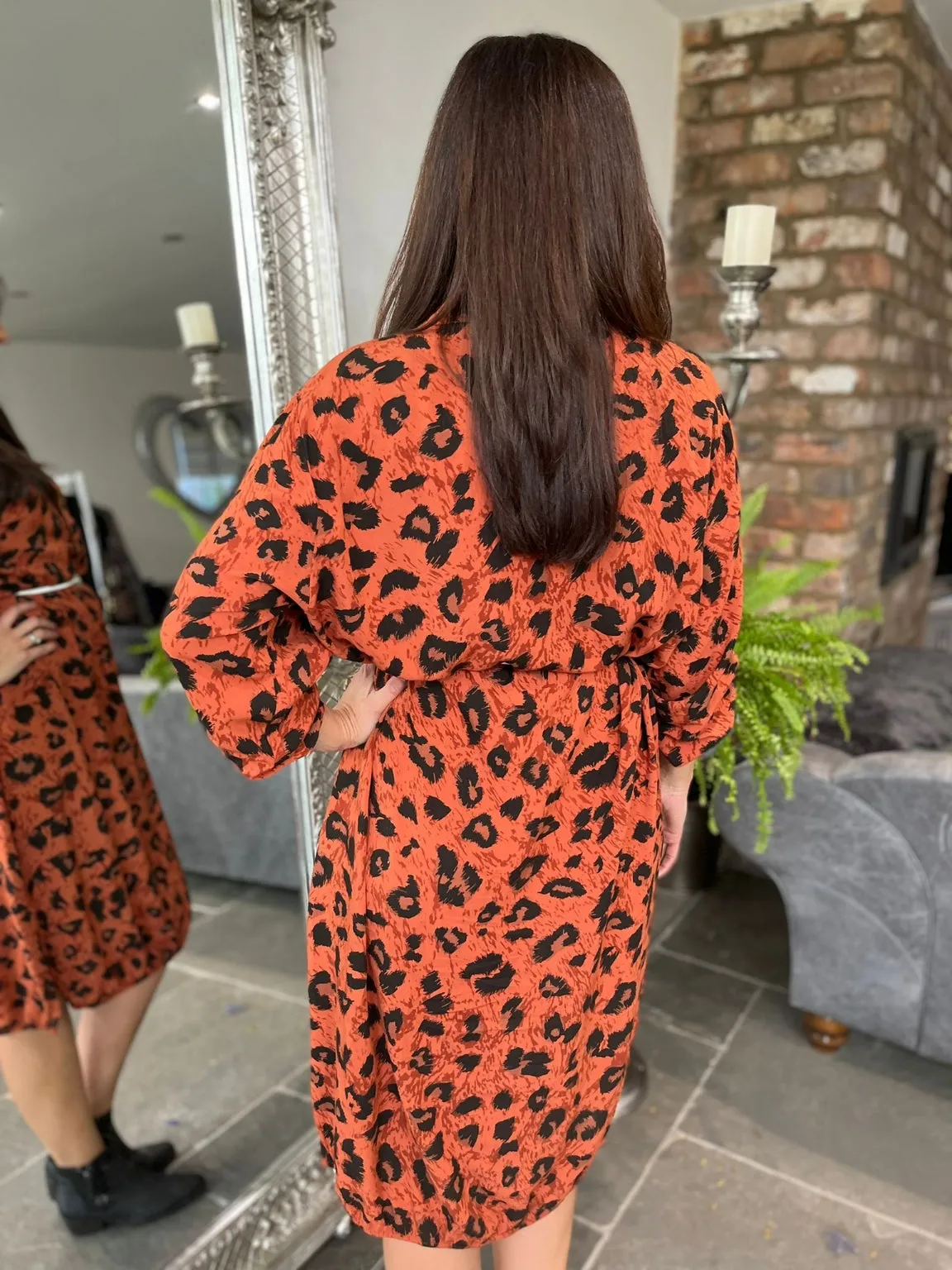 Leopard Buttoned Dress Delia