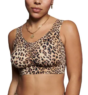 Leopard V-Neck Bralette with Removable Pads (1728) by Evelyn & Bobbie