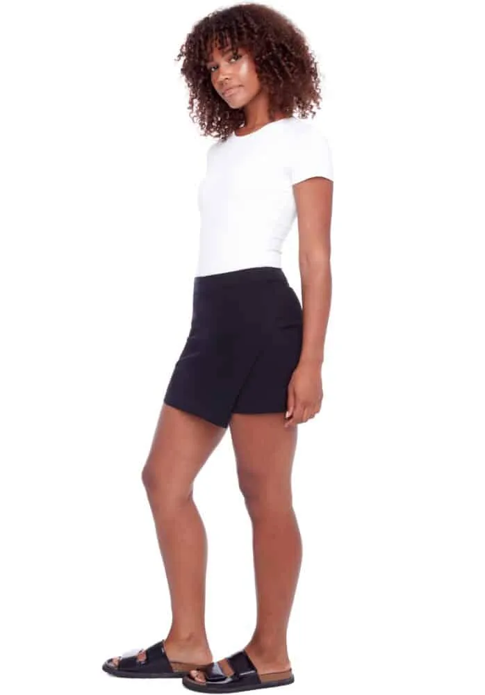 Black Asymmetric Skort