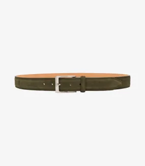 William Leather Belt Green Suede