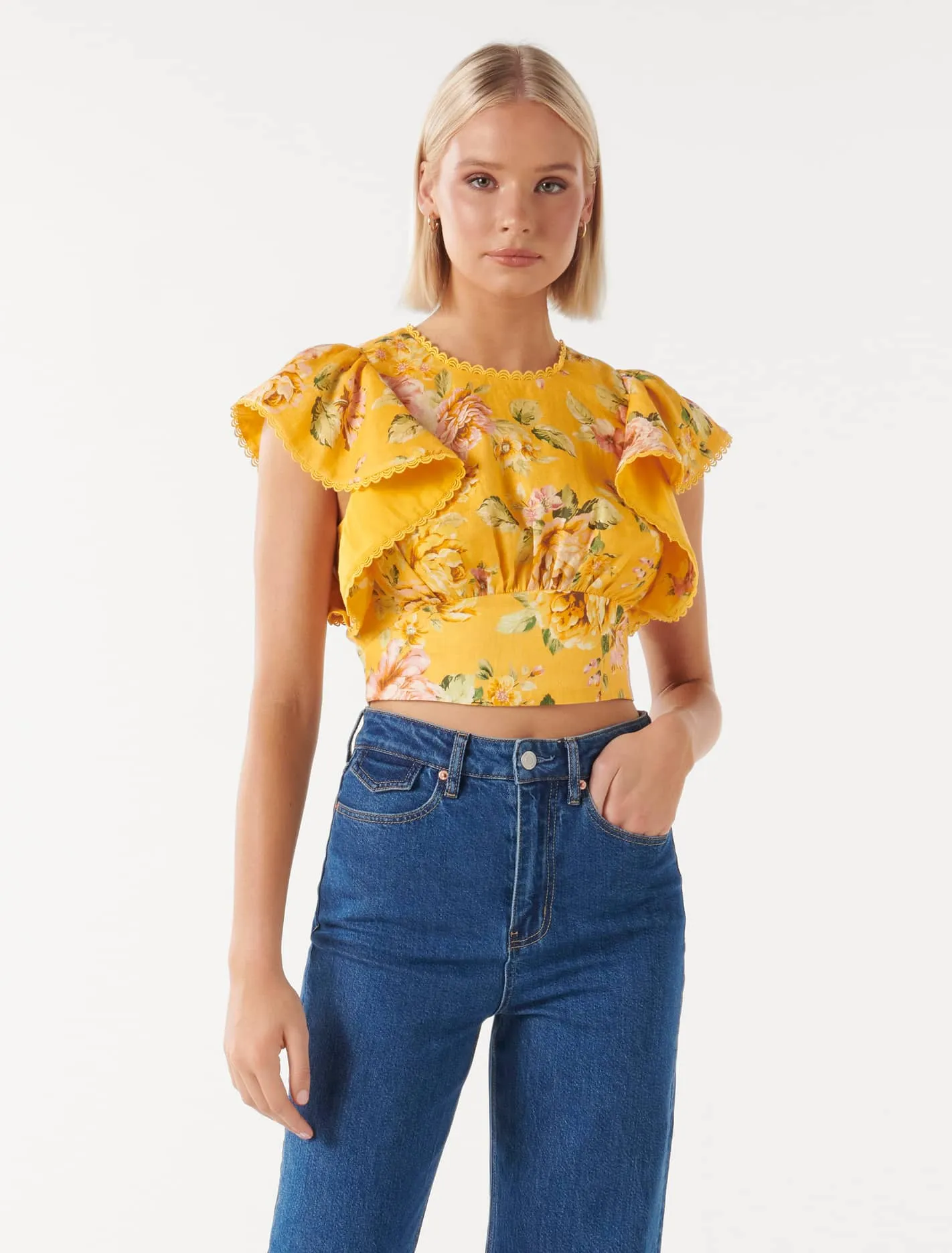 Flutter Sleeve Waist Top